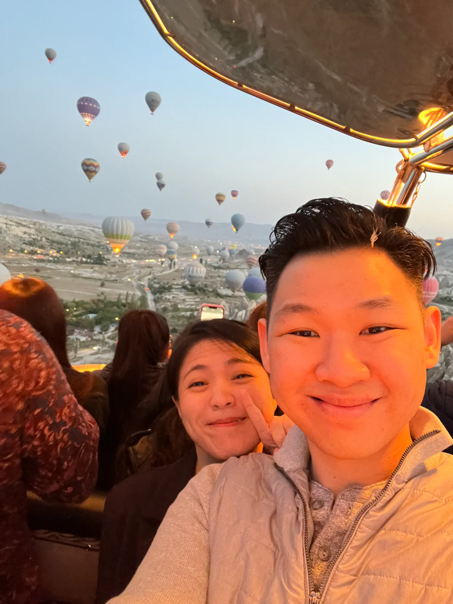 Inside hot air balloon