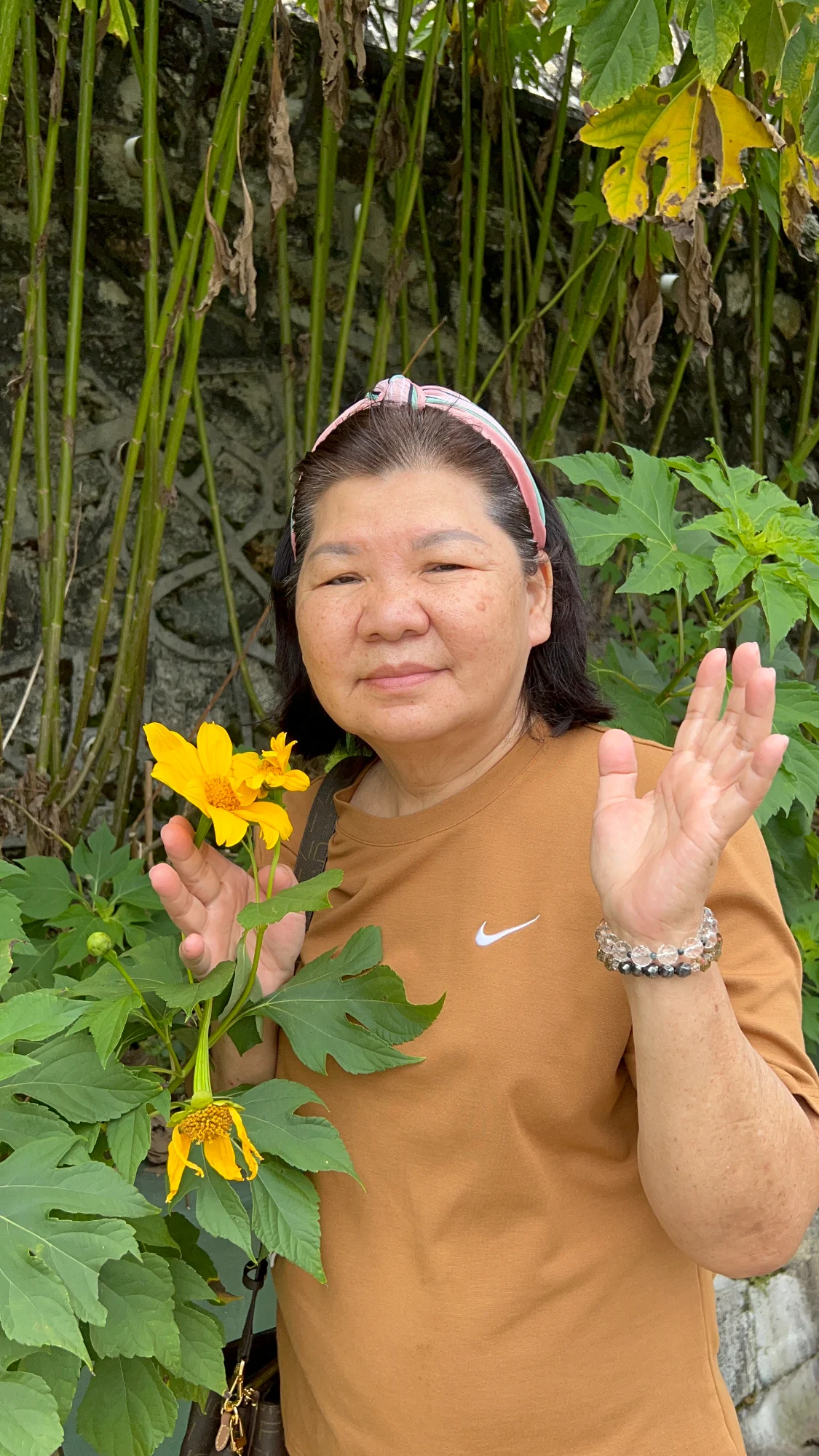 Mom with flowers
