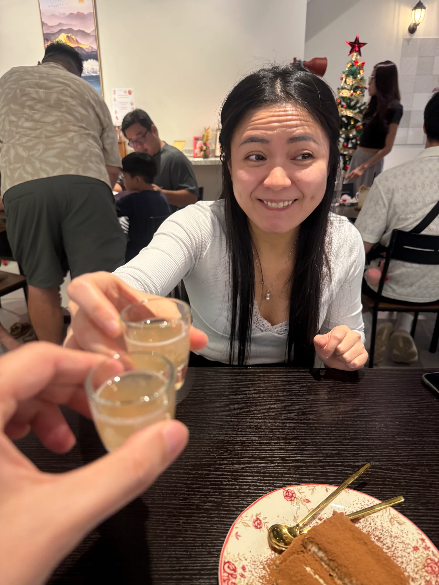 Cheers at restaurant